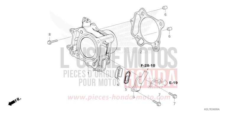 ZYLINDER/PLAETTCHENVENTIL von ADV 350 MAT PEARL COOL WHITE (NHB44) von 2024